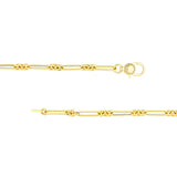 14K Gold 3+1 Style Paper Clip Necklace with Diamond Lock