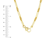 14K Gold 3+1 Style Paper Clip Necklace with Diamond Lock