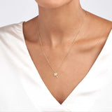 14K Gold Diamond Palm Tree Pendant Necklace