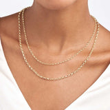 14K Gold Layered Oval Rolo Chain