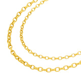 14K Gold Layered Oval Rolo Chain