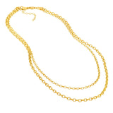 14K Gold Layered Oval Rolo Chain