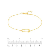 14K Gold Safety Pin Bracelet