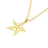 14K Gold Starfish Pendant Necklace