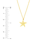 14K Gold Starfish Pendant Necklace