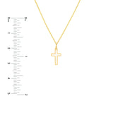 14K Gold White Enamel Cross Pendant Necklace