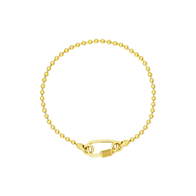 14K Gold Oval Twist Lock Bead Bracelet