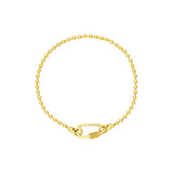14K Gold Oval Twist Lock Bead Bracelet