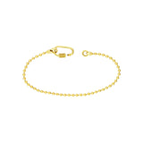 14K Gold Oval Twist Lock Bead Bracelet
