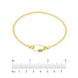14K Gold Oval Twist Lock Bead Bracelet