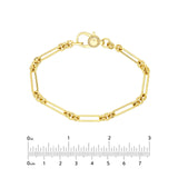 14K Gold Paper Clip Link Bracelet with Diamond Lock