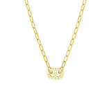 14K Gold Mini Diamond Mariner Pendant Necklace