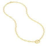 14K Gold Mini Diamond Mariner Pendant Necklace