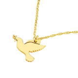 14K Gold Dove Pendant Necklace