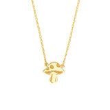 14K Gold Mushroom Pendant Necklace