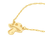 14K Gold Mushroom Pendant Necklace