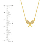 14K Gold Tennis Rackets Pendant Necklace