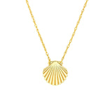 14K Gold Seashell Pendant Necklace