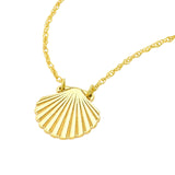 14K Gold Seashell Pendant Necklace