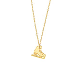 14K Gold Ice Skate Pendant Necklace
