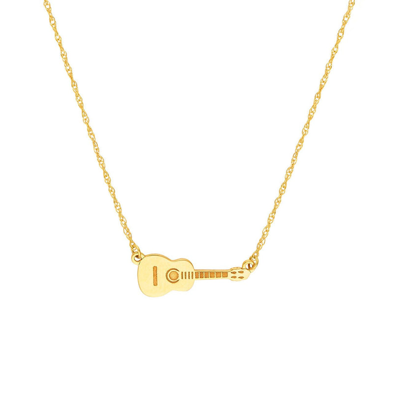 14K Gold Guitar Pendant Necklace