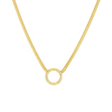 14K Gold Diamond Ring Snake Chain Necklace