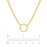 14K Gold Diamond Ring Snake Chain Necklace