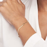 14K Gold Half Snake Half Curb Chain Bracelet