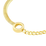 14K Gold Half Snake Half Curb Chain Bracelet