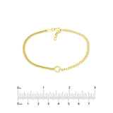 14K Gold Half Snake Half Curb Chain Bracelet