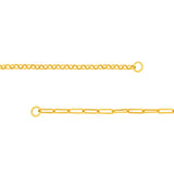 14K Gold Half Rolo Half Paper Clip Chain