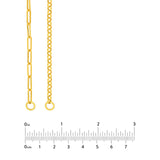 14K Gold Half Rolo Half Paper Clip Chain