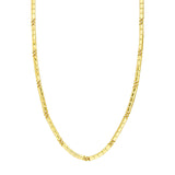 14K Gold 4.70MM Hollow Rounded Box Chain Necklace