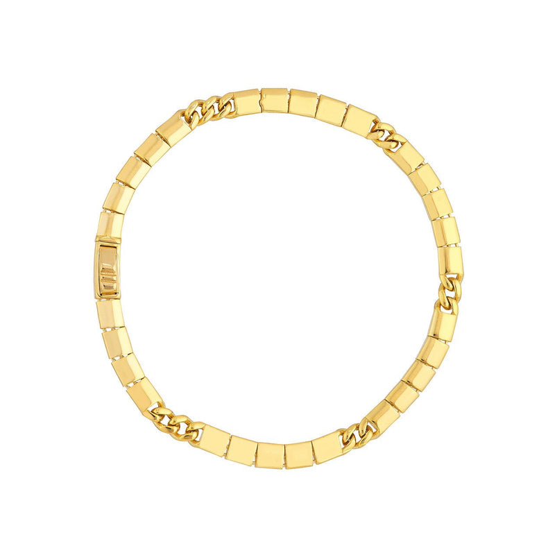 14K Gold 4.70MM Hollow Rounded Box Chain Bracelet