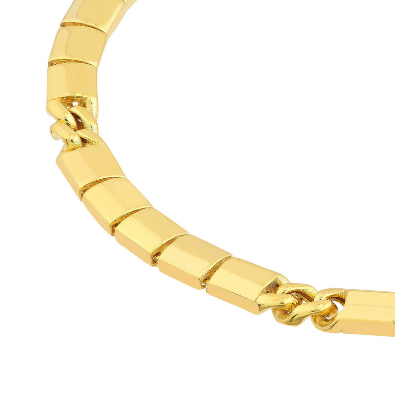 14K Gold 4.70MM Hollow Rounded Box Chain Bracelet