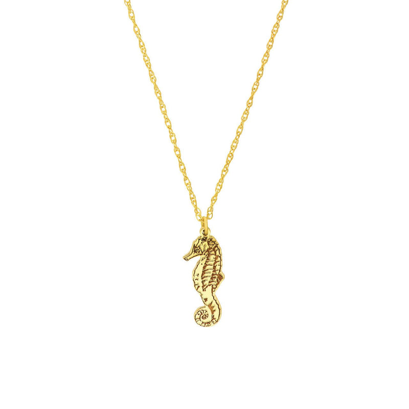 14K Gold Seahorse Pendant Necklace