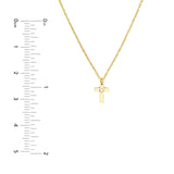 14K Gold Single Diamond Bezel Cross Pendant Necklace