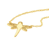 14K Gold Dragonfly Pendant Necklace