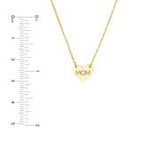 14K Gold Diamond Mom Heart Diamond Pendant Necklace