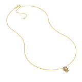 14K Gold Diamond Bezel Hamsa Pendant Necklace
