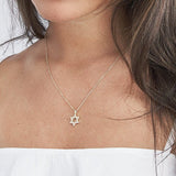 14K Gold Diamond Star of David Necklace