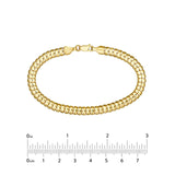 14K Gold 3D Rectangular Link Bracelet
