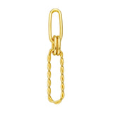 14K Gold Twist and Paper Clip Drop Earrings
