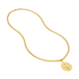 14K Gold Compass Diamond Bezel Pendant