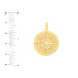 14K Gold Compass Diamond Bezel Pendant
