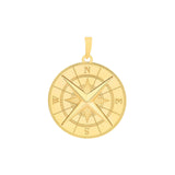 14K Gold Nautical Compass Pendant