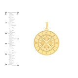 14K Gold Nautical Compass Pendant
