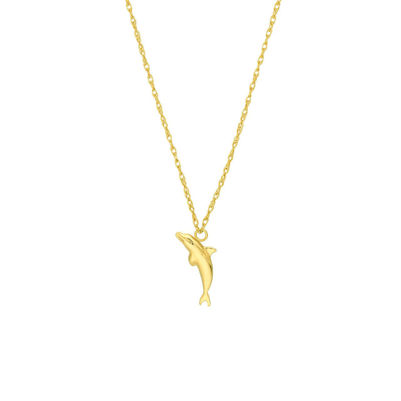14K Gold Dolphin Pendant