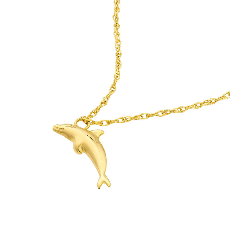 14K Gold Dolphin Pendant