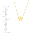 14K Gold Diamond Bezel Flower Pendant Necklace